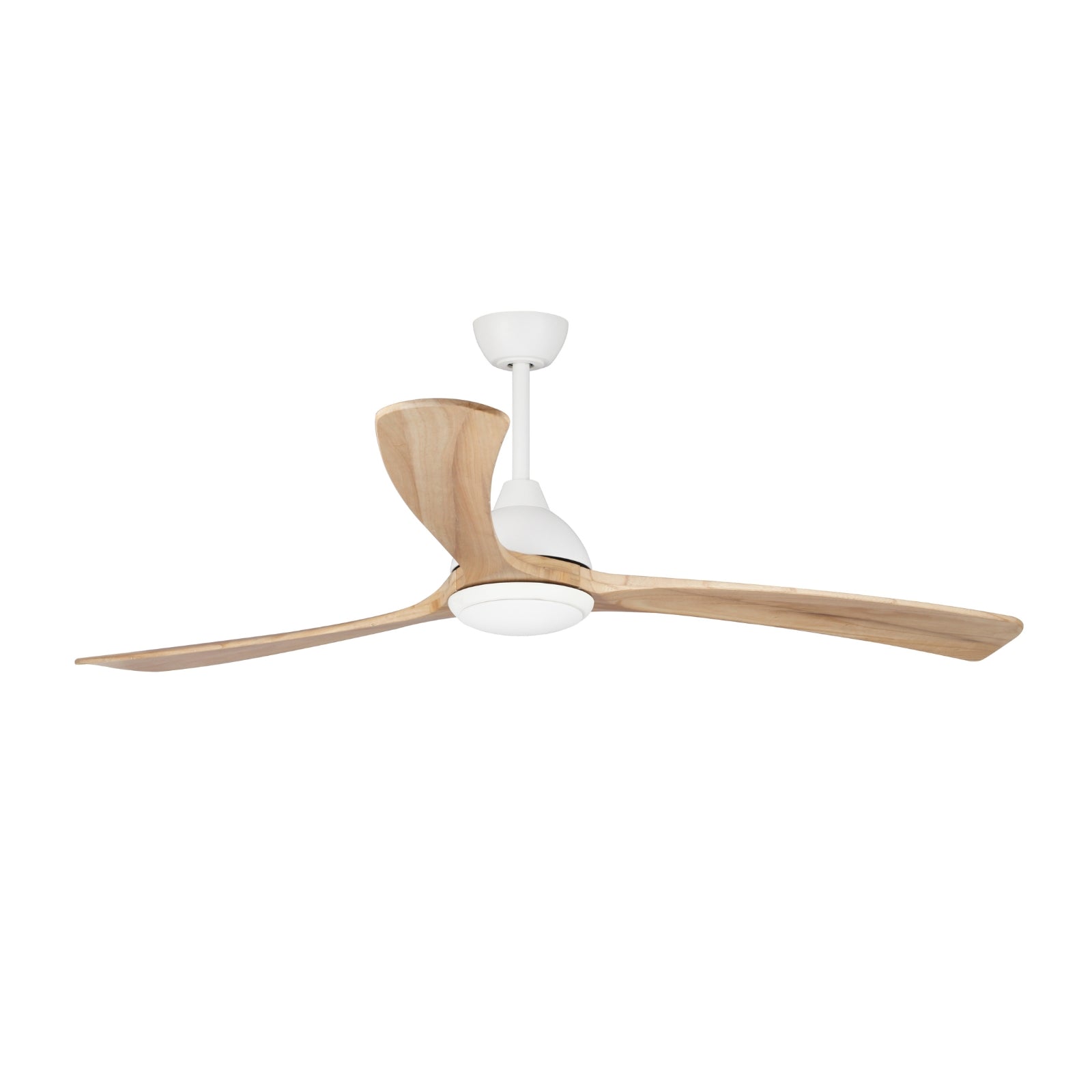 Side View Fanco Sanctuary 70'' (178cm) DC Ceiling Fan with LED Light - White and Natural KF6011/119A - The Blue Space