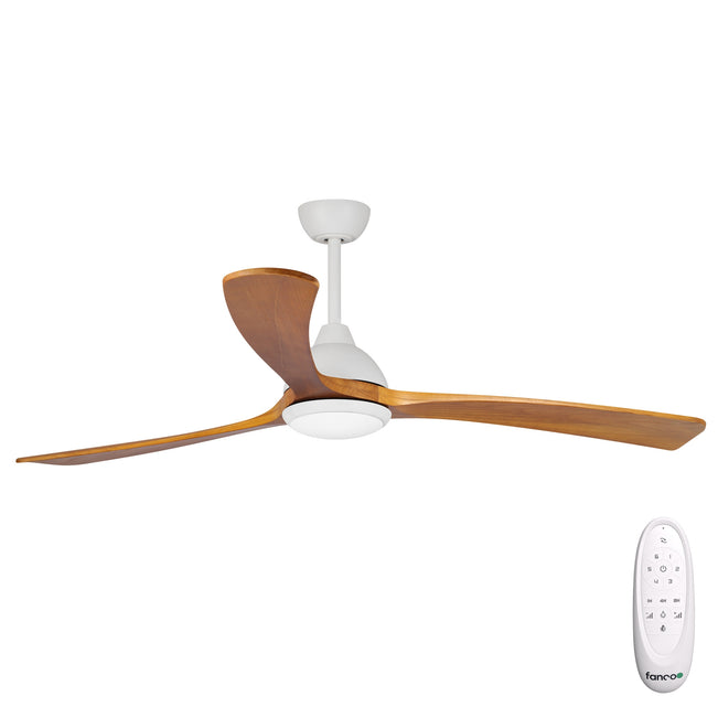 Fanco Sanctuary 70'' (178cm) DC Ceiling Fan with LED Light - White and Teak KF6011/118A - The Blue Space
