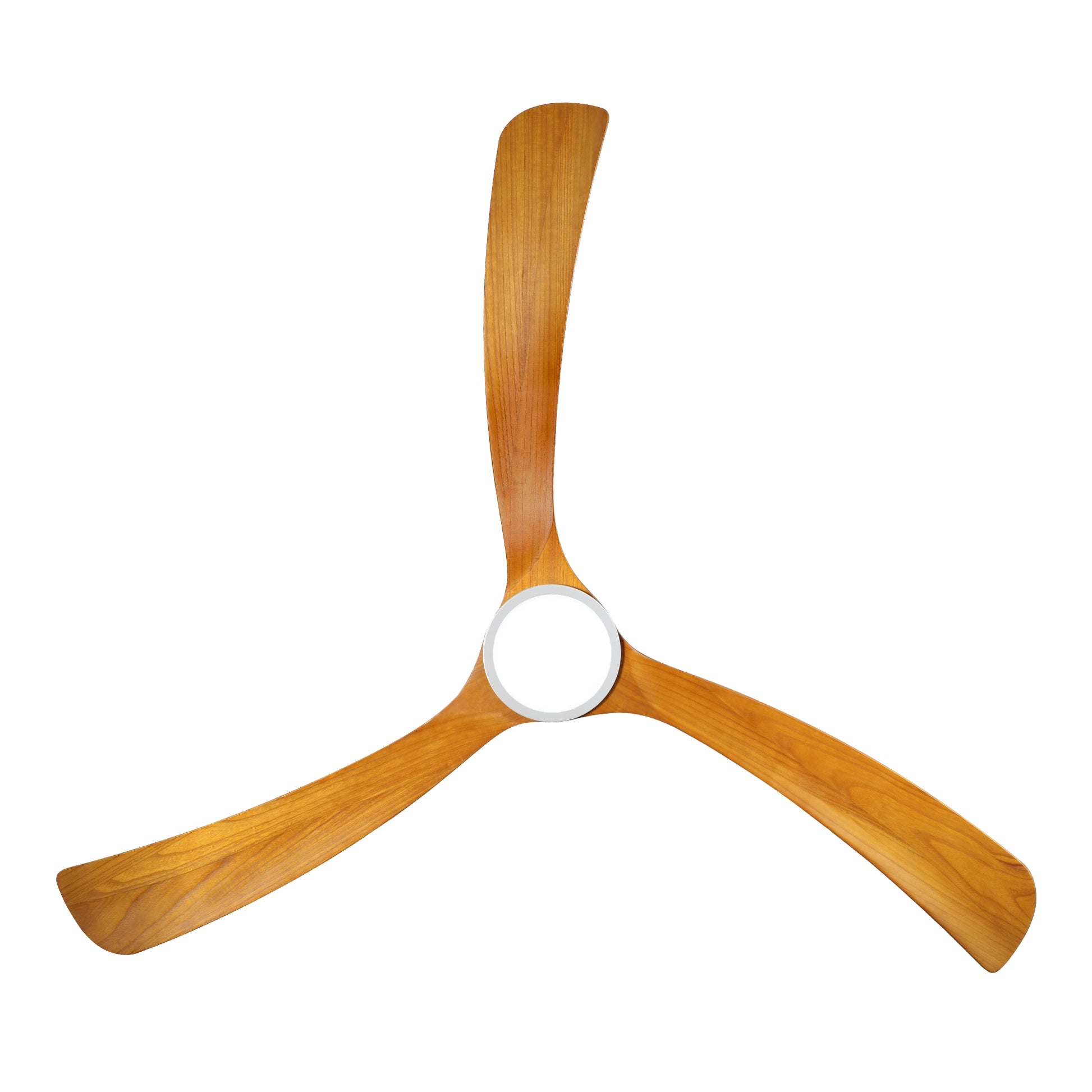 Plan View Fanco Sanctuary 70'' (178cm) DC Ceiling Fan with LED Light - White and Teak KF6011/118A - The Blue Space