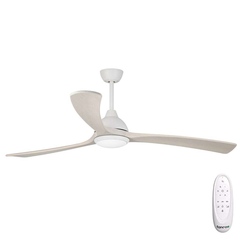 Fanco Sanctuary 52'' (132cm) DC Ceiling Fan with LED Light - White and Whitewash