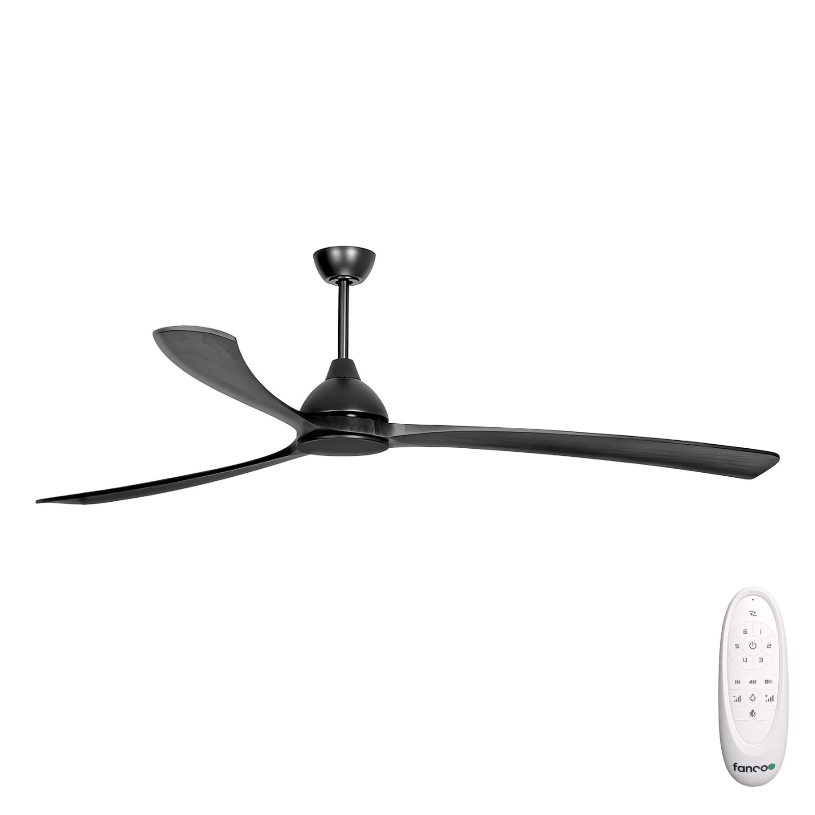 Fanco Sanctuary 86'' (218cm) DC Ceiling Fan - Black and Black Timber KF6020/202A - The Blue Space