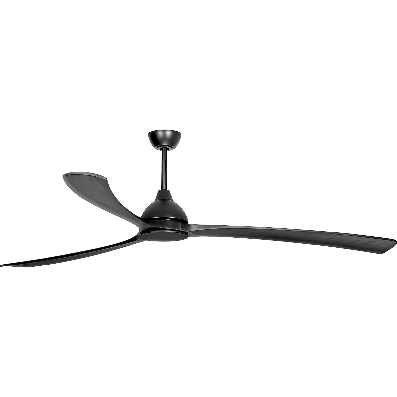 Side View Fanco Sanctuary 86'' (218cm) DC Ceiling Fan - Black and Black Timber KF6020/202A - The Blue Space