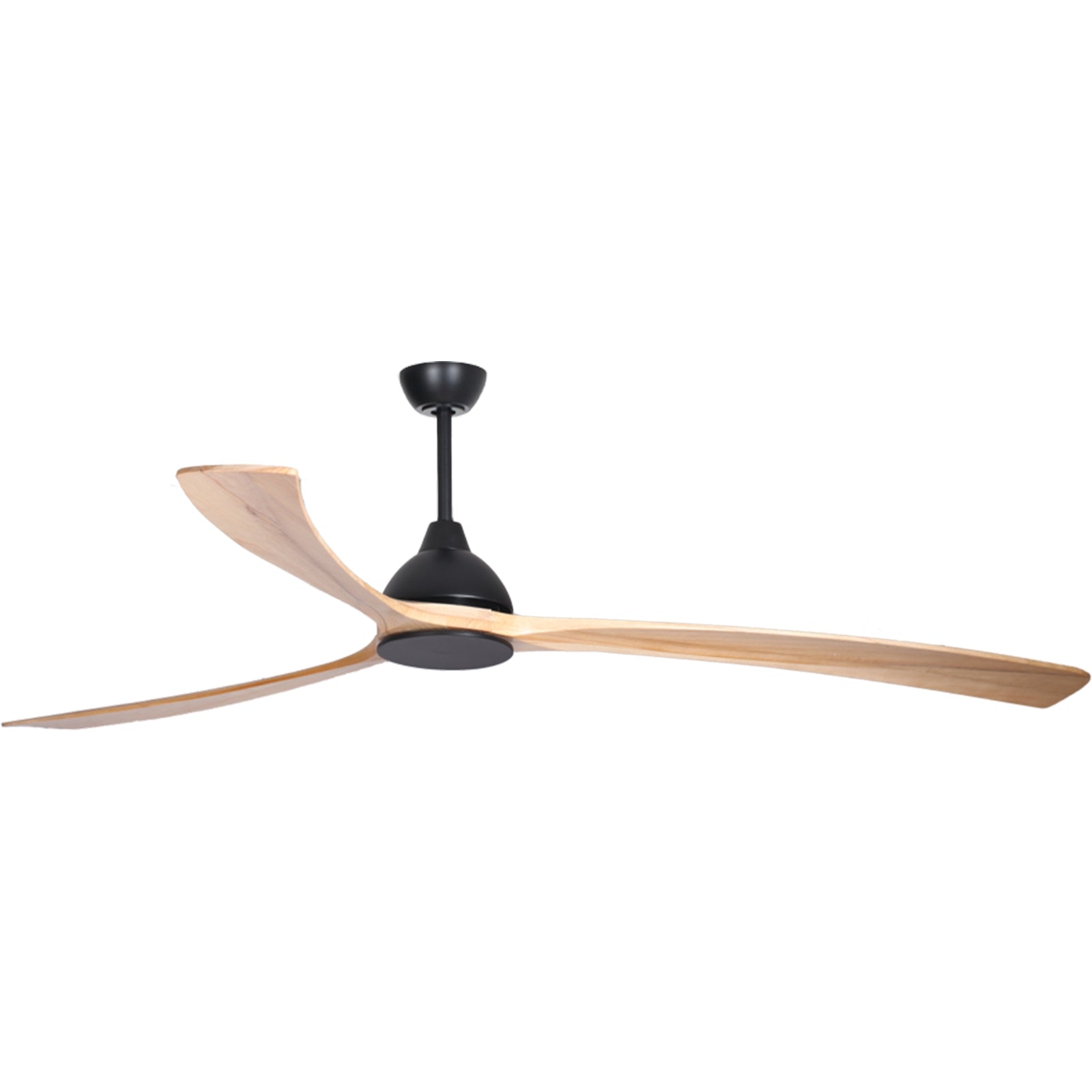 Side View Fanco Sanctuary 86'' (218cm) DC Ceiling Fan - Black and Natural KF6020/219A - The Blue Space