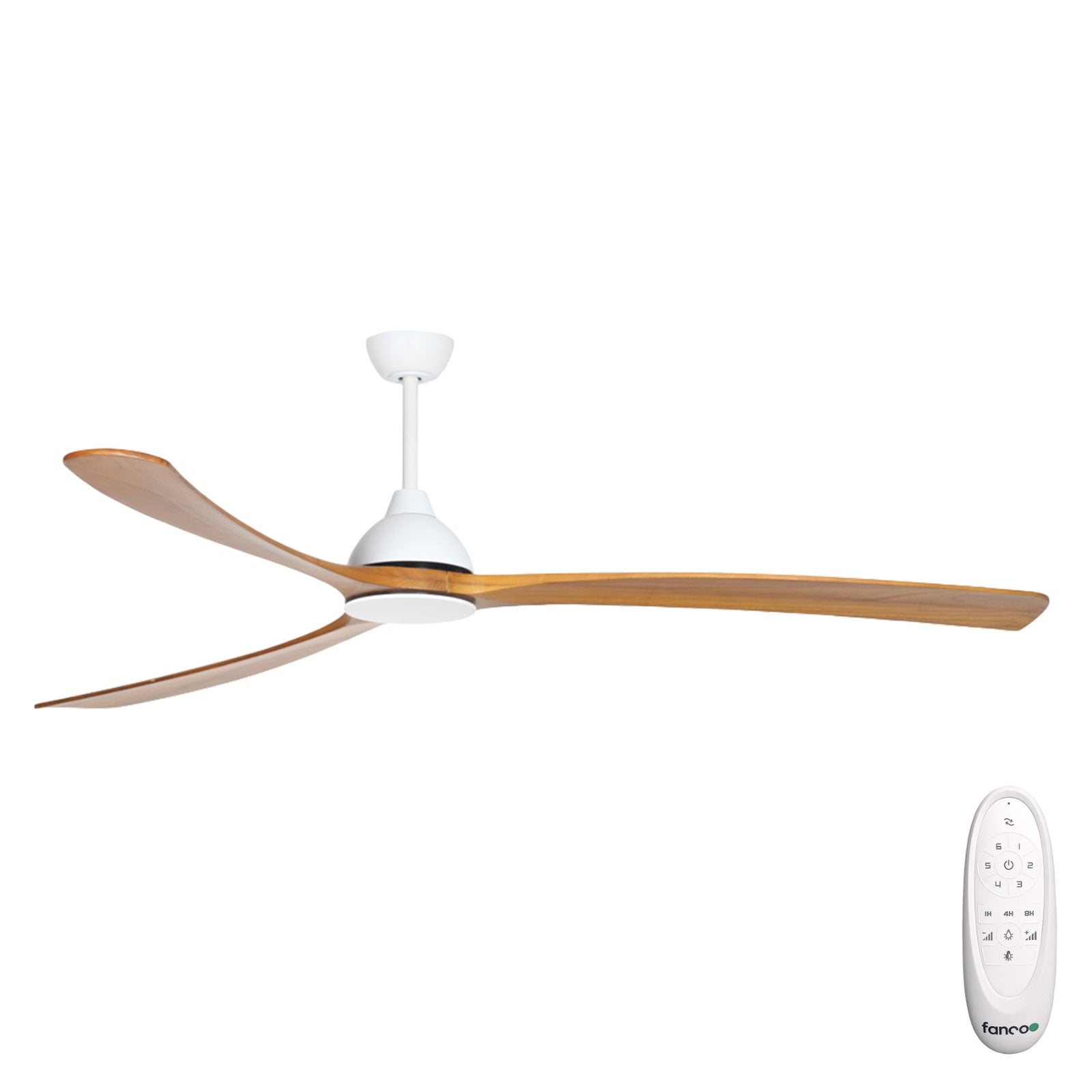 Fanco Sanctuary 86'' (218cm) DC Ceiling Fan - White and Teak KF6020/118A - The Blue Space