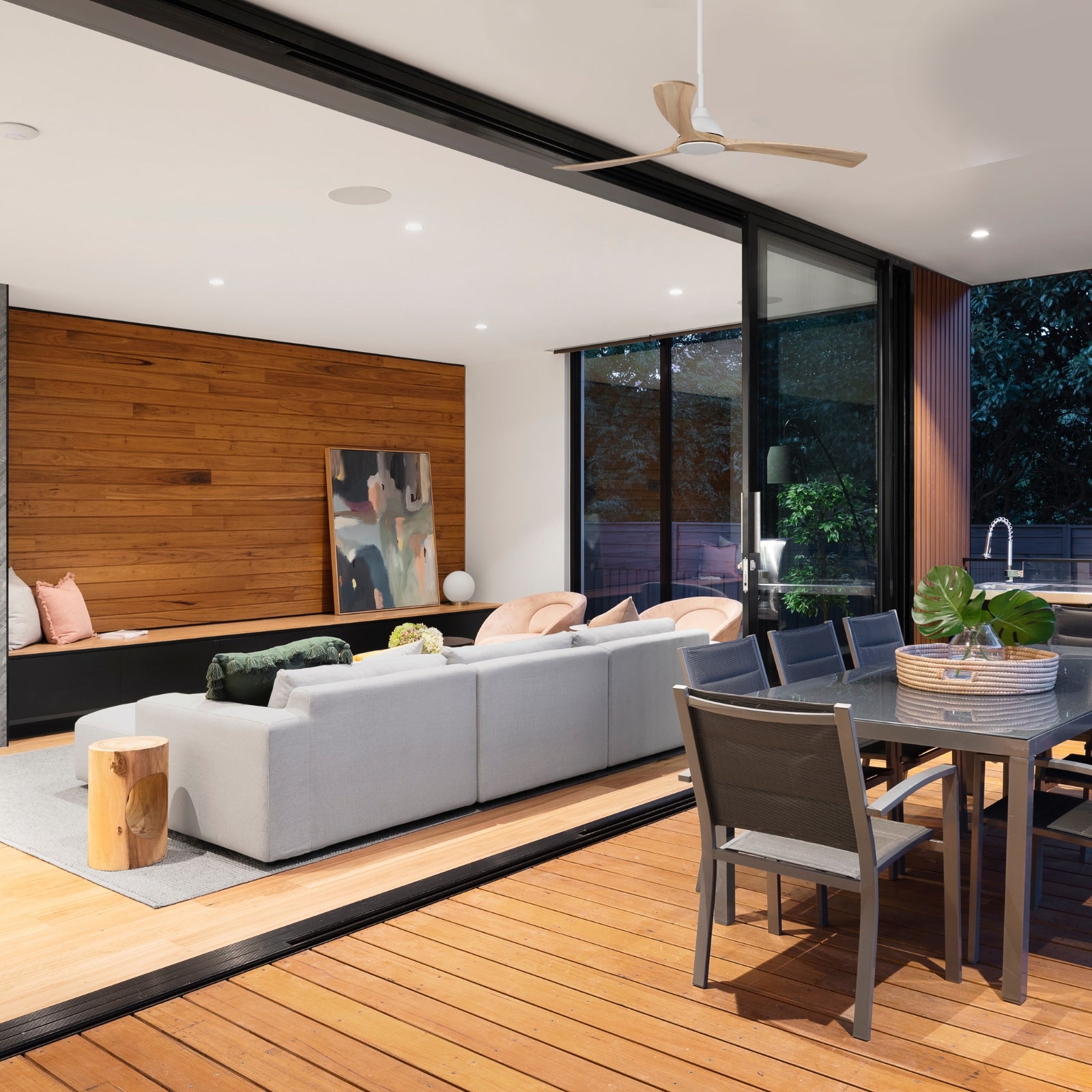 Lifestyle Fanco Sanctuary 86'' (218cm) DC Ceiling Fan with LED Light - White and Natural KF6021/119A - The Blue Space