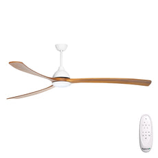 Fanco Sanctuary 86'' (218cm) DC Ceiling Fan with LED Light - White and Teak KF6021/118A - The Blue Space