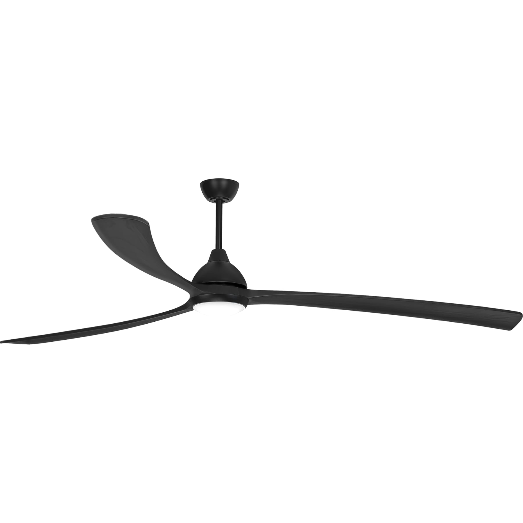 Side View Fanco Sanctuary 92'' (234cm) DC Ceiling Fan with LED Light - Black and Black Timber KF6031/202A - The Blue Space