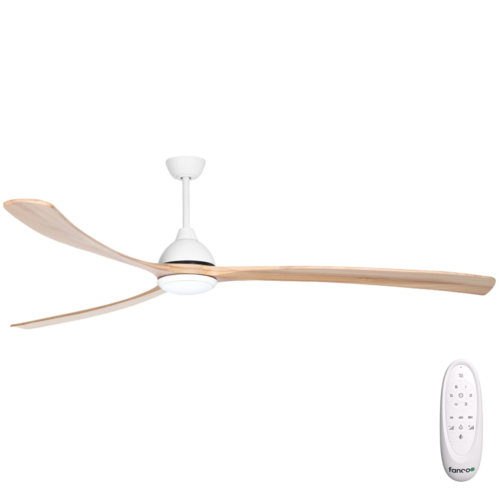 Fanco Sanctuary 92'' (234cm) DC Ceiling Fan with LED Light - White and Natural KF6031/119A - The Blue Space