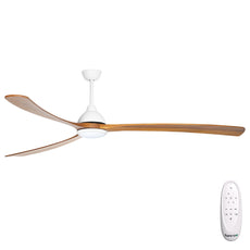 Fanco Sanctuary 92'' (234cm) DC Ceiling Fan with LED Light - White and Teak KF6031/118A - The Blue Space