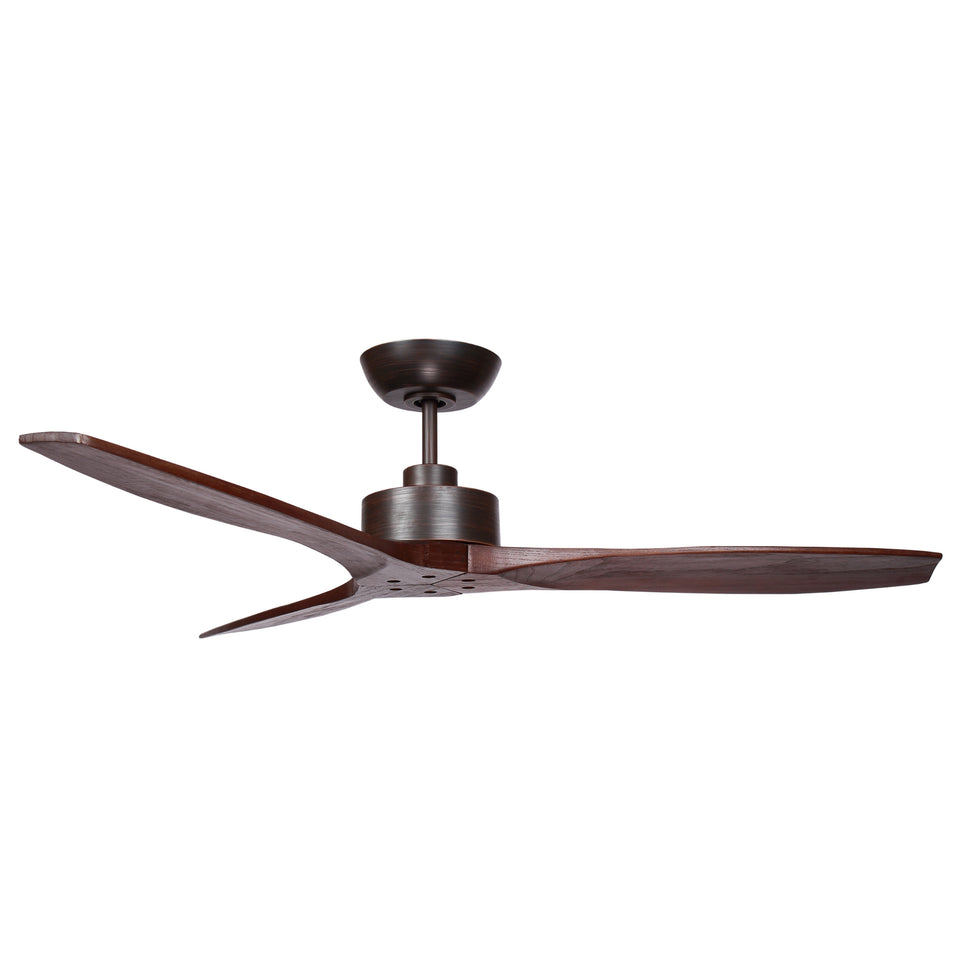 Fanco Wynd V3  54'' (137cm) DC Ceiling Fan - Oil Rubbed Bronze and Handcrafted Timber Blades Walnut