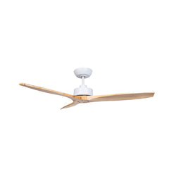 Fanco Wynd V3  54'' (137cm) DC Ceiling Fan - White and Handcrafted Timber Blades Natural