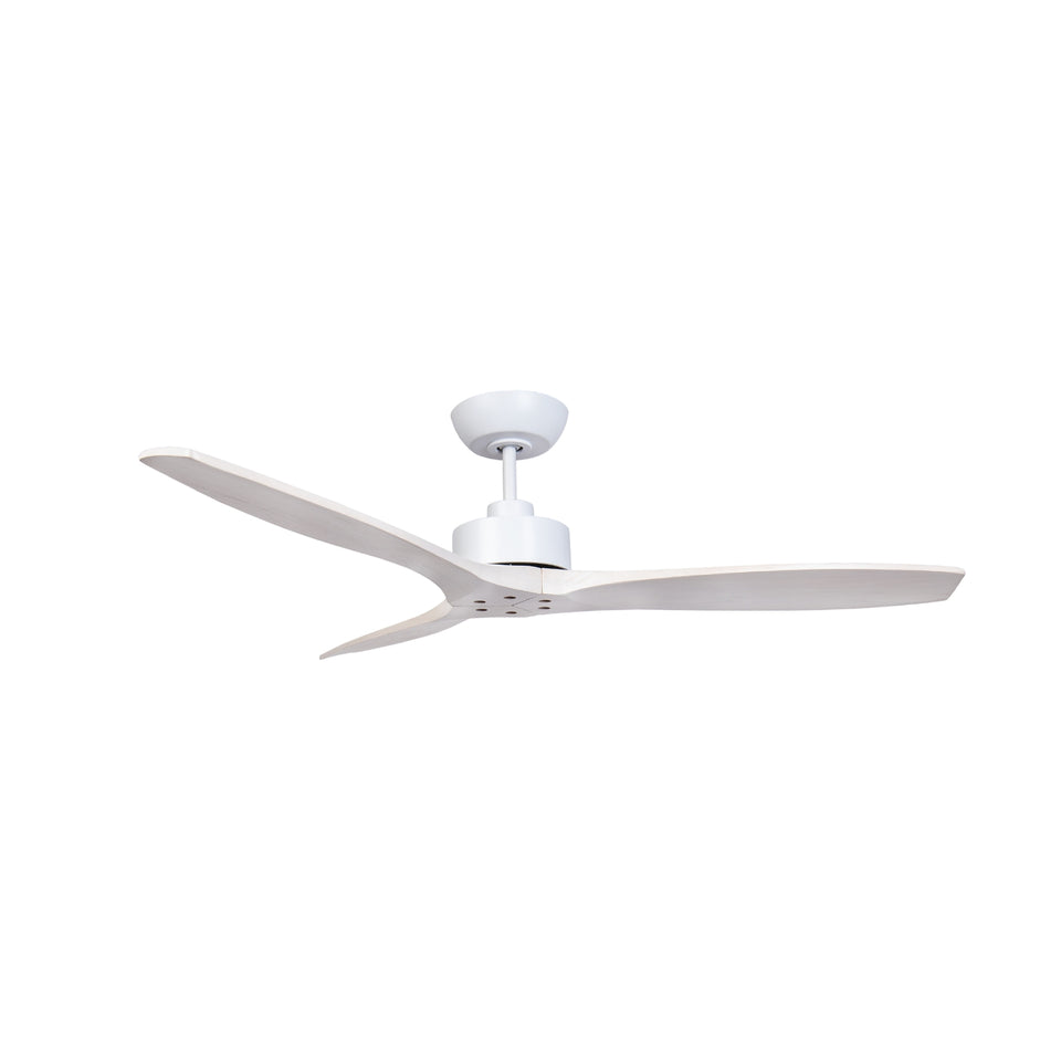 Fanco Wynd V3 54'' (137cm) DC Ceiling Fan - White and Handcrafted Timber Blades Whitewash