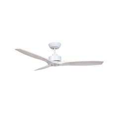 Fanco Wynd V3  54'' (137cm) DC Ceiling Fan - White and Handcrafted Timber Blades Whitewash F0500/120C - The Blue Space