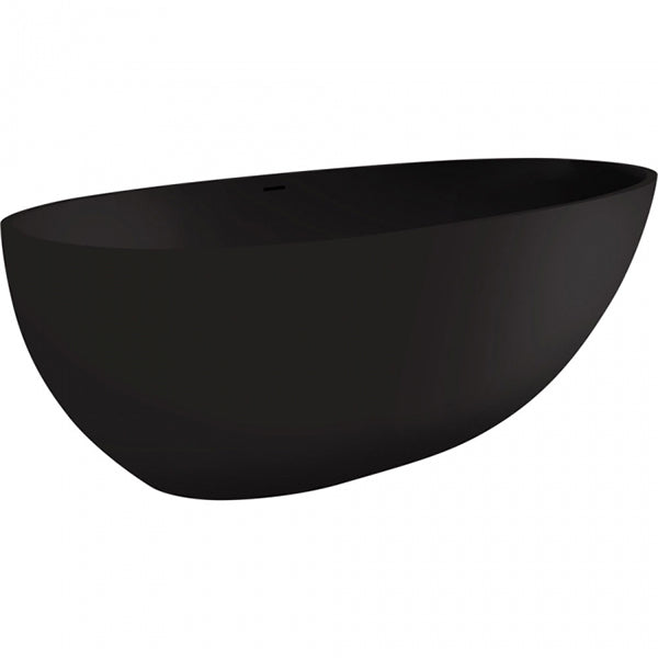 Fienza Bahama Matte Black Freestanding Stone Bath - The Blue Space