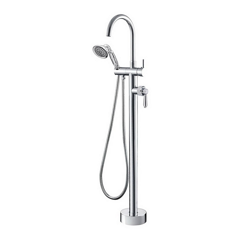 Fienza Eleanor Floor Mixer and Shower - Chrome/Chrome