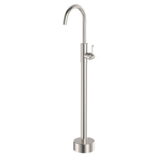 Fienza Eleanor Floor Mounted Basin/Bath Mixer, Brushed Nickel / Ceramic 202112BN-LF - The Blue Space