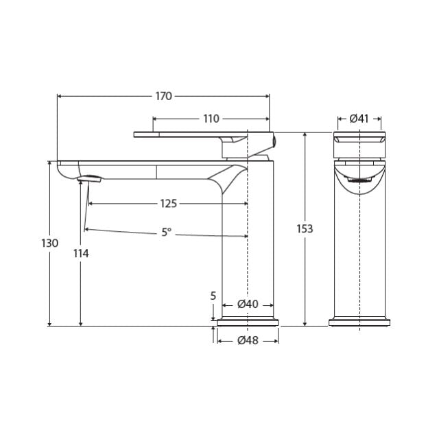 Fienza Empire Slim Basin Mixer Cold Start Chrome