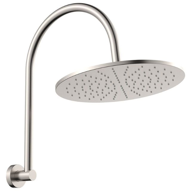 Fienza Empire Slim Curved Shower Arm Set Brushed Nickel
