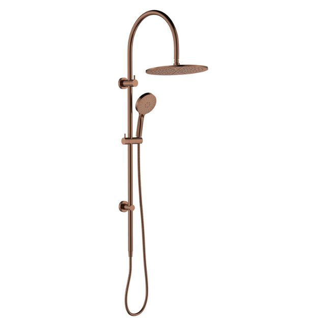 Fienza Empire Slim Curved Twin Shower Brushed Copper