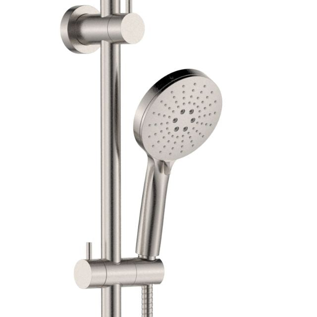 Fienza Empire Slim Curved Twin Shower Brushed Nickel