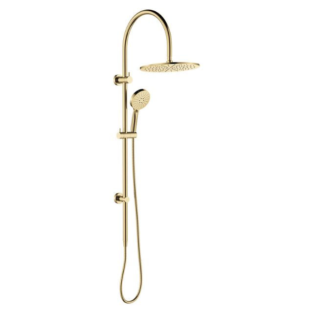 Fienza Empire Slim Curved Twin Shower Urban Brass