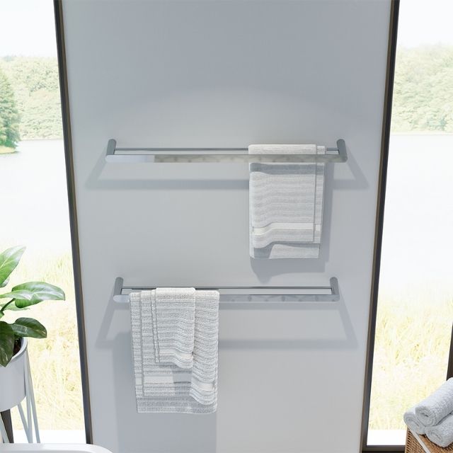 Buy Fienza Empire Slim Double Towel Rail 800mm Chrome 88908800 - The Blue Space