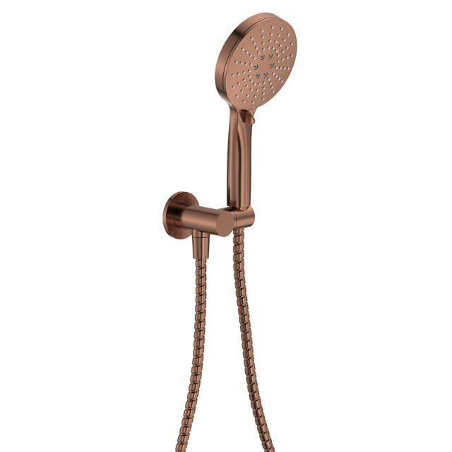 Fienza Empire Slim Hand Shower Round Plate Brushed Copper