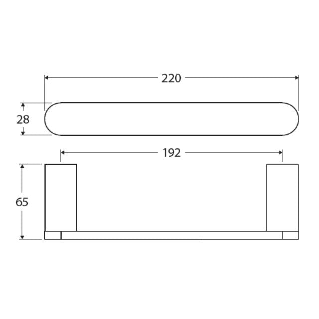 Fienza Empire Slim Hand Towel Rail 220mm Brushed Copper