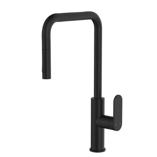 Fienza Empire Slim Pull Out Sink Mixer Matte Black