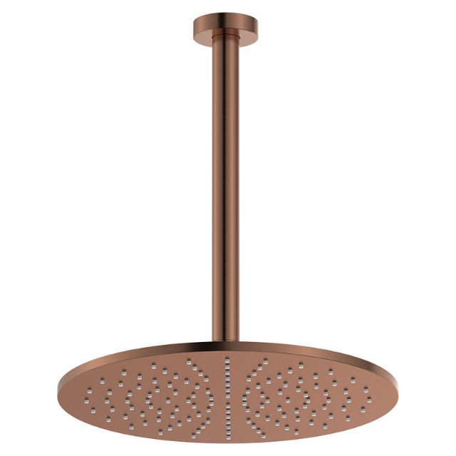 Fienza Empire Slim Shower Ceiling Dropper Set Brushed Copper