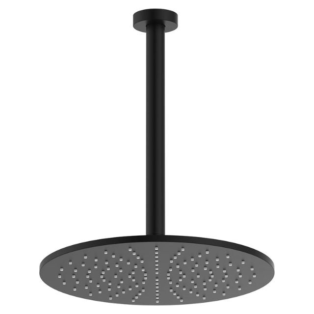 Fienza Empire Slim Shower Ceiling Dropper Set Matte Black