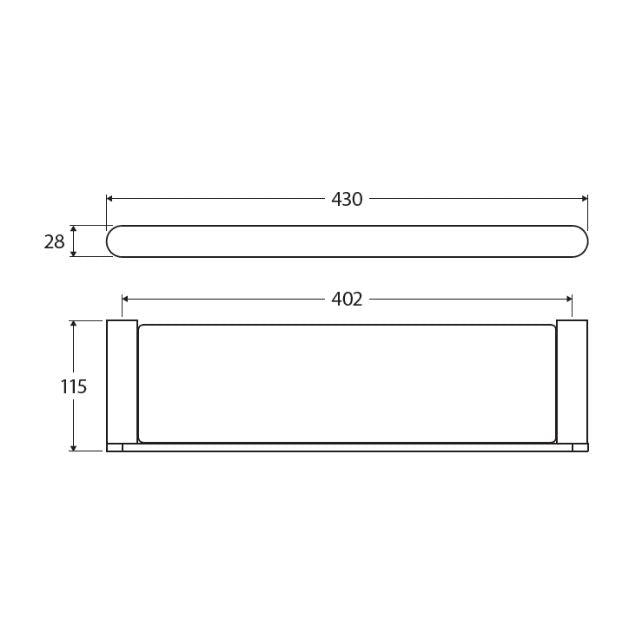 Fienza Empire Slim Shower Shelf Glass Brushed Copper