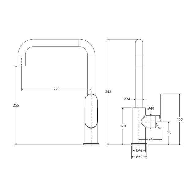 Fienza Empire Slim Sink Mixer Brushed Copper