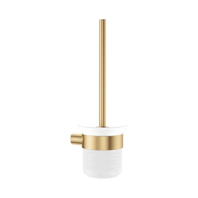 Fienza Empire Slim Toilet Brush and Glass Holder Urban Brass