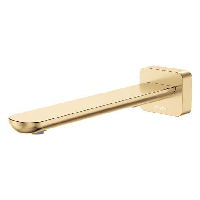 Fienza Empire Slim Wall Basin/Bath Outlet 220mm Square Plate Urban Brass