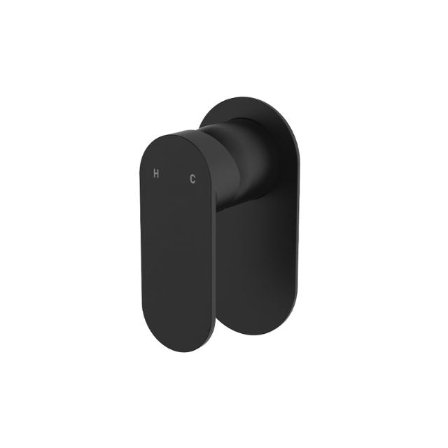 Fienza Empire Slim Wall Mixer Oval Plate Matte Black