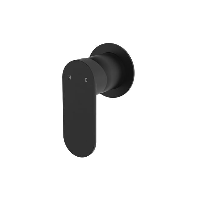 Fienza Empire Slim Wall Mixer Round Plate Matte Black