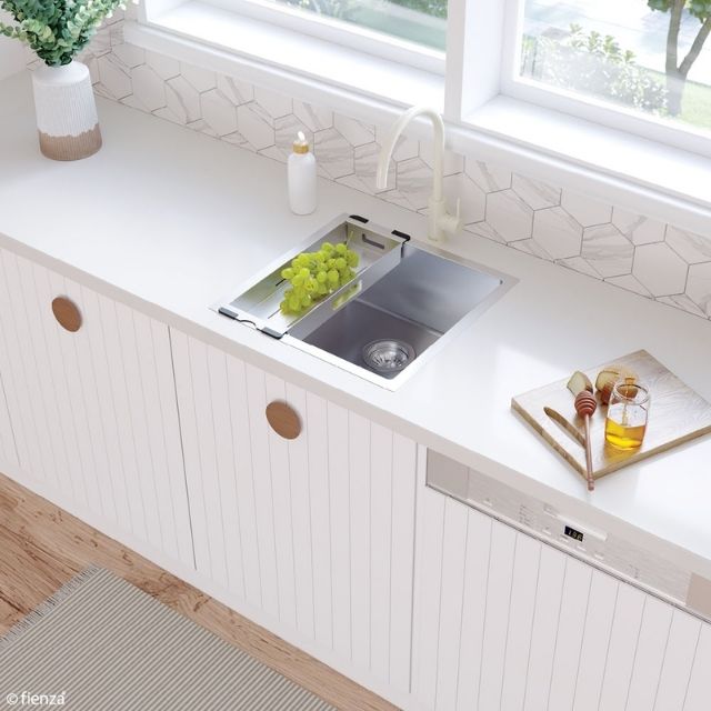 Lifestyle 2 Fienza Hana Sink Colander Tray Stainless Steel 160X450X50mm A20 - The Blue Space