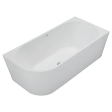 Fienza Isabella Left Hand Acrylic Corner Bath with Overflow 1700mm - Matte White FR67-1700L-MW-OF - The Blue Space