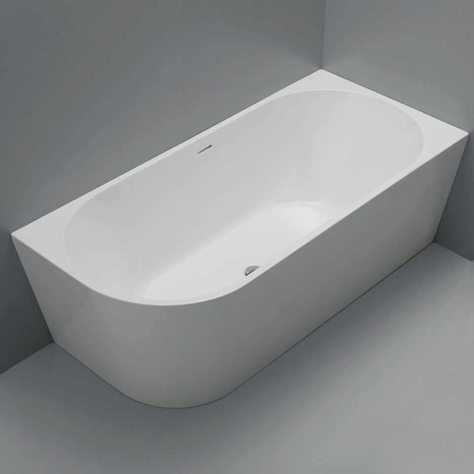 Fienza Isabella Left Hand Acrylic Corner Bath with Overflow 1700mm - Matte White