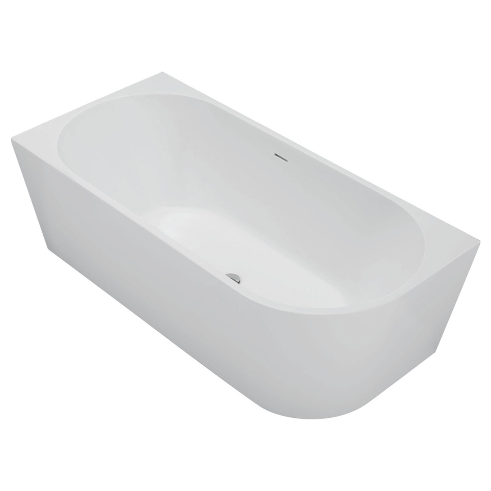 Fienza Isabella Right-Hand Acrylic Corner Bath with Overflow 1700mm - Matte White FR67-1700R-MW-OF - The Blue Space