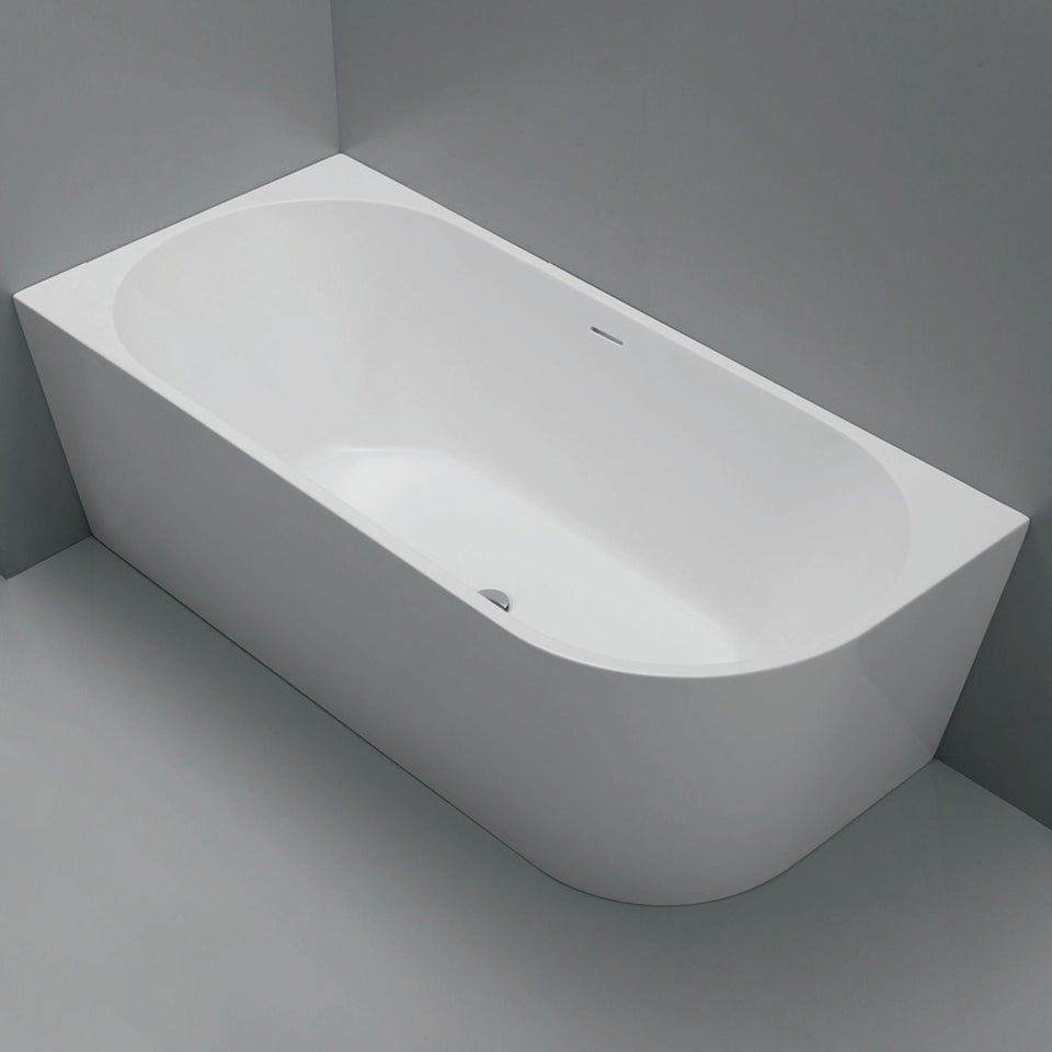 Fienza Isabella Right Hand Acrylic Corner Bath with Overflow 1700mm - Matte White