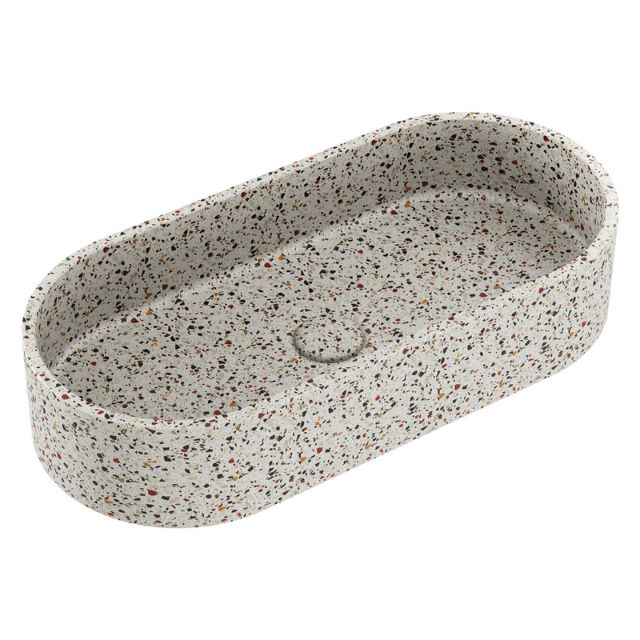 Fienza Jada Concrete Pill Basin Above Counter 600 x 280 x 120mm Terrazzo