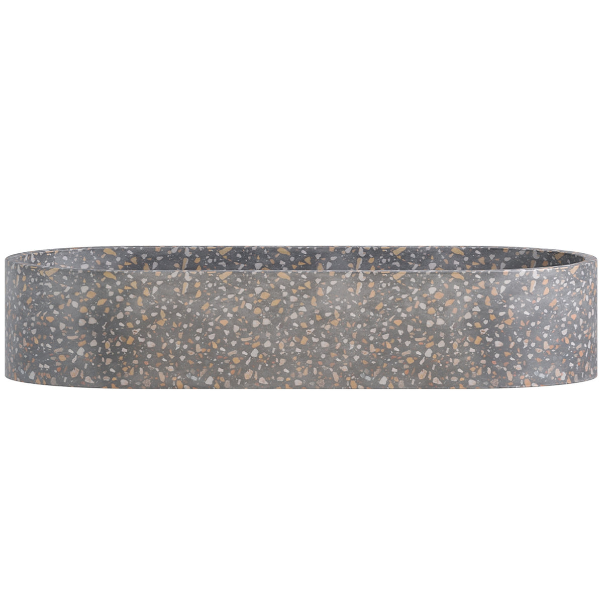 Front Fienza Jada Pill Concrete Above Counter Basin - Lunar Terrazzo RB013LT