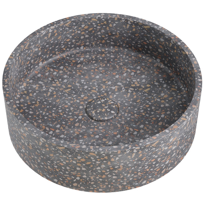 Fienza Jada Round Concrete Above Counter Basin - Lunar Terrazzo RB199LT