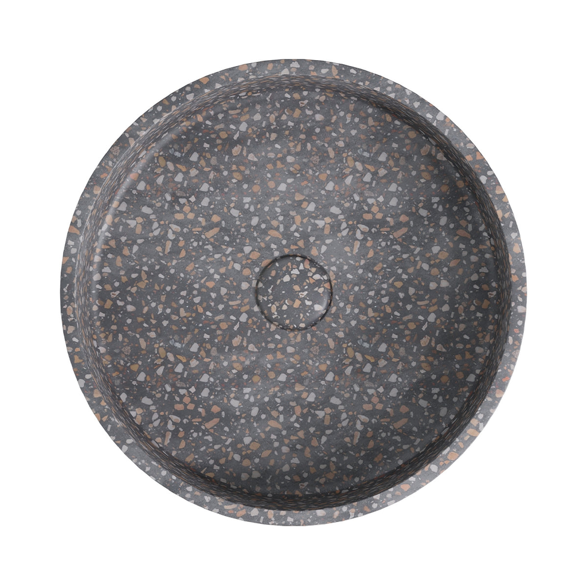 Top Fienza Jada Round Concrete Above Counter Basin - Lunar Terrazzo RB199LT