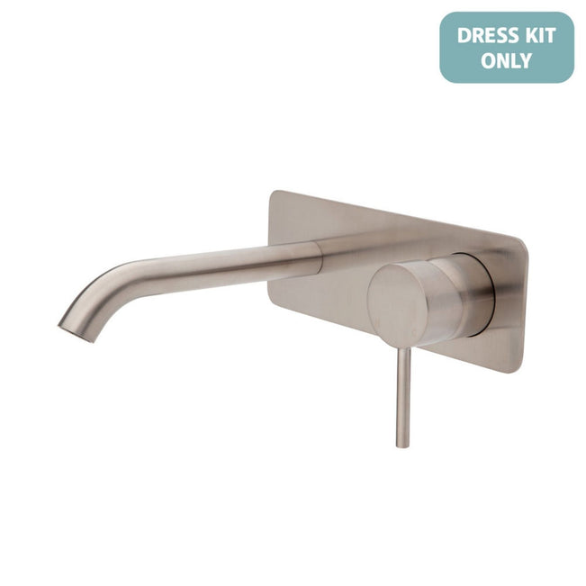 Fienza Kaya Basin/Bath Wall Mixer Dress Kit Set Rectangular Plate 160mm Outlet Brushed Nickel D228106BN-LF - The Blue Space