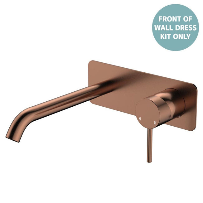 Fienza Kaya Basin/Bath Wall Mixer Dress Kit Set Rectangular Plate 200mm Outlet Brushed Copper D228106CO-200-LF - The Blue Space