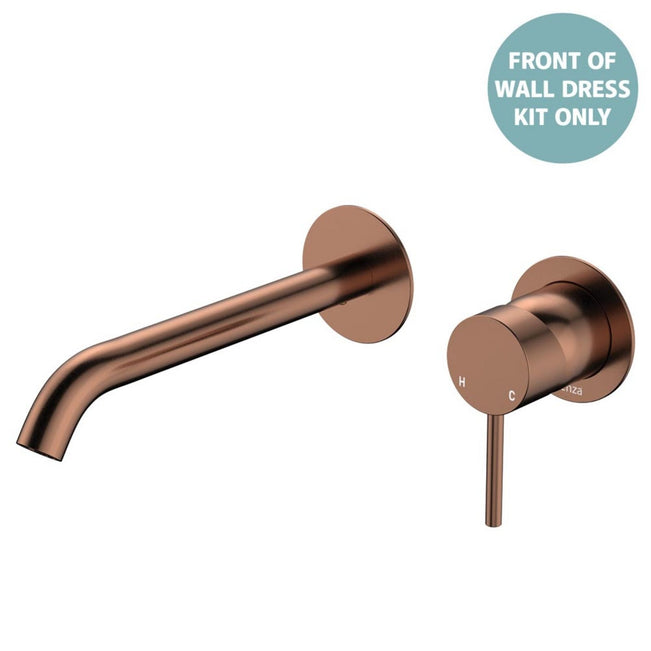 Fienza Kaya Basin/Bath Wall Mixer Dress Kit Set Round Plates 200mm Outlet Brushed Copper D228104CO-200-LF - The Blue Space