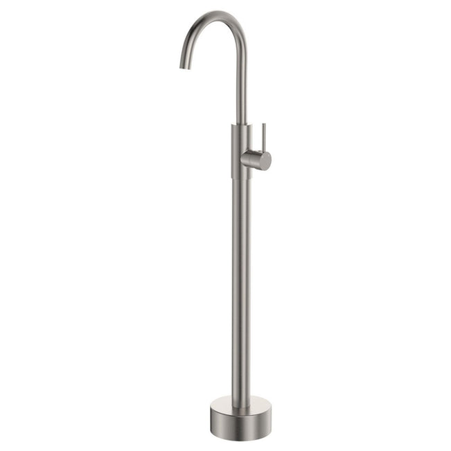 Fienza Kaya Floor Mounted Basin/Bath Mixer Brushed Nickel 213112BN-LF - The Blue Space